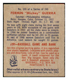 1949 Bowman Baseball #155 Mickey Guerra A's EX-MT 487572