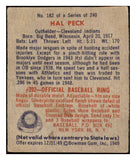 1949 Bowman Baseball #182 Hal Peck Indians VG-EX 487624