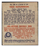 1949 Bowman Baseball #196 Fred Hutchinson Tigers EX-MT 487650
