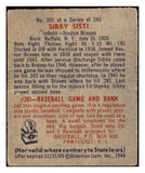 1949 Bowman Baseball #201 Sibby Sisti Braves VG-EX 487659