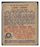 1949 Bowman Baseball #202 Larry Jansen Giants VG 487661