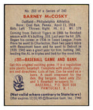 1949 Bowman Baseball #203 Barney McCosky A's EX-MT 487664