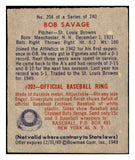 1949 Bowman Baseball #204 Bob Savage Browns VG-EX 487666