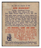 1949 Bowman Baseball #221 Bob Muncrief Pirates VG 487696
