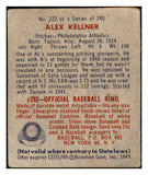 1949 Bowman Baseball #222 Alex Kellner A's VG 487699
