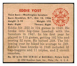 1950 Bowman Baseball #162 Eddie Yost Senators EX 487737