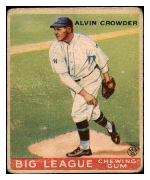 1933 Goudey #095 Alvin Crowder Senators Good 487757