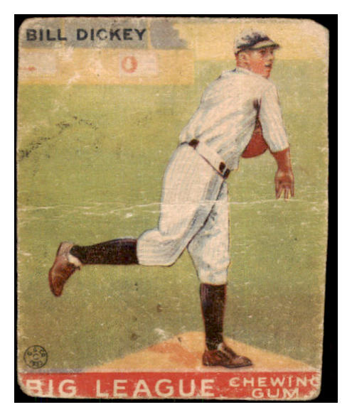 1933 Goudey #019 Bill Dickey Yankees PR-FR trimmed 487797