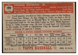 1952 Topps Baseball #199 George Zuverink Indians EX-MT 487879