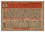 1952 Topps Baseball #013 Johnny Wyrostek Reds VG-EX Red 487909