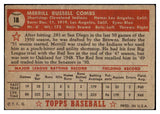 1952 Topps Baseball #018 Merrill Combs Indians PR-FR Red 487916