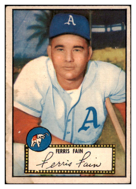 1952 Topps Baseball #021 Ferris Fain A's VG Red 487922
