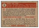 1952 Topps Baseball #021 Ferris Fain A's VG Red 487922