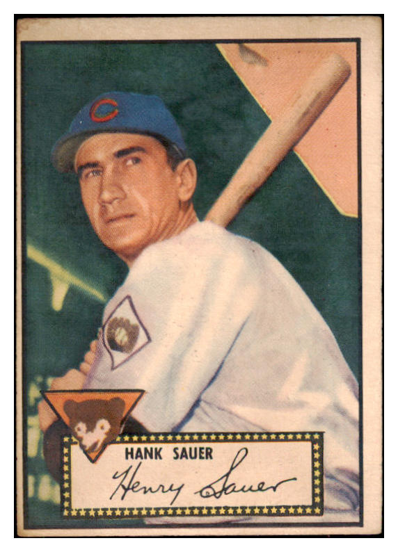 1952 Topps Baseball #035 Hank Sauer Cubs VG Red 487945