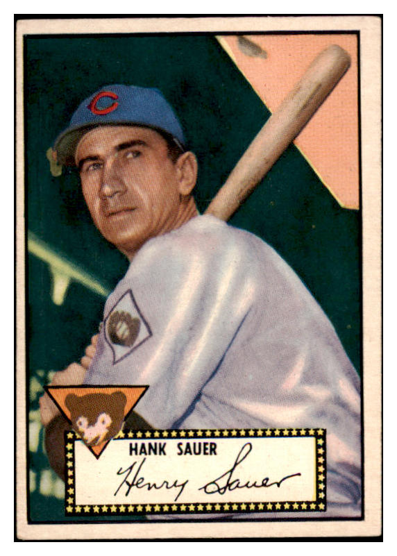 1952 Topps Baseball #035 Hank Sauer Cubs EX Black 487948