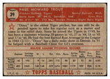 1952 Topps Baseball #039 Dizzy Trout Tigers PR-FR Red 487953