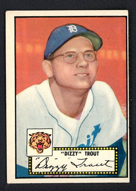 1952 Topps Baseball #039 Dizzy Trout Tigers VG-EX Black 487955