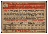 1952 Topps Baseball #045 Eddie Joost A's FR-GD Red 487972