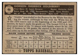 1952 Topps Baseball #046 Gordon Goldsberry Browns VG-EX Black 487975
