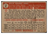 1952 Topps Baseball #047 Willie Jones Phillies PR-FR Red 487976