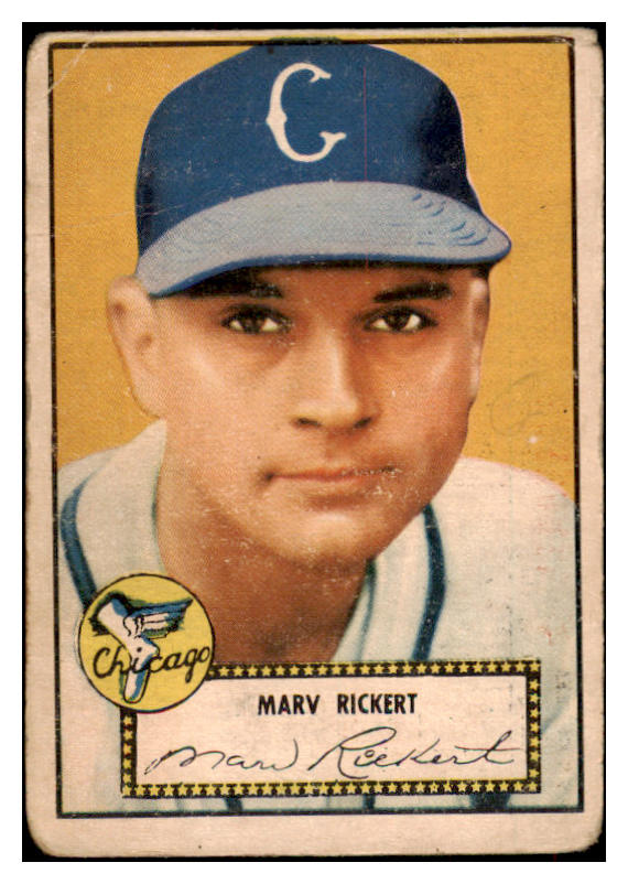 1952 Topps Baseball #050 Marv Rickert White Sox PR-FR Red 487978