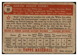 1952 Topps Baseball #050 Marv Rickert White Sox PR-FR Red 487978