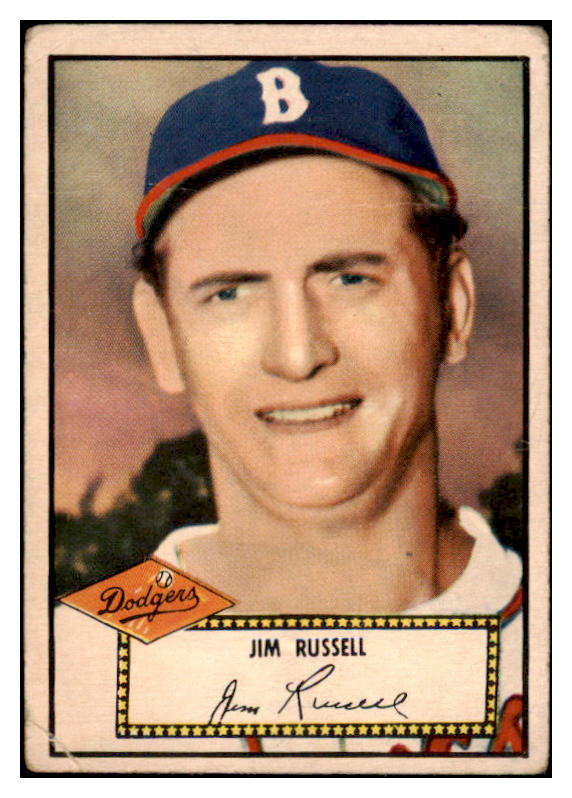 1952 Topps Baseball #051 Jim Russell Dodgers FR-GD Red 487980