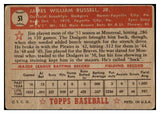 1952 Topps Baseball #051 Jim Russell Dodgers FR-GD Red 487981