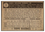 1952 Topps Baseball #051 Jim Russell Dodgers VG Black 487982