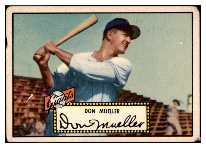 1952 Topps Baseball #052 Don Mueller Giants FR-GD Black 487985