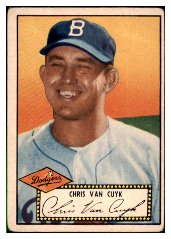 1952 Topps Baseball #053 Chris Van Cuyk Dodgers VG Black 487987