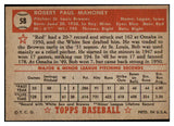 1952 Topps Baseball #058 Bob Mahoney Browns EX Red 487999