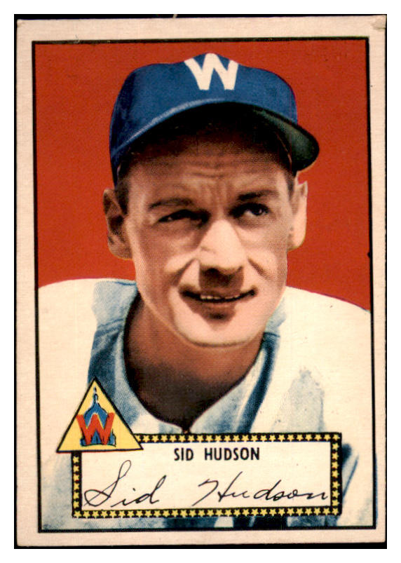 1952 Topps Baseball #060 Sid Hudson Senators VG-EX Red 488000