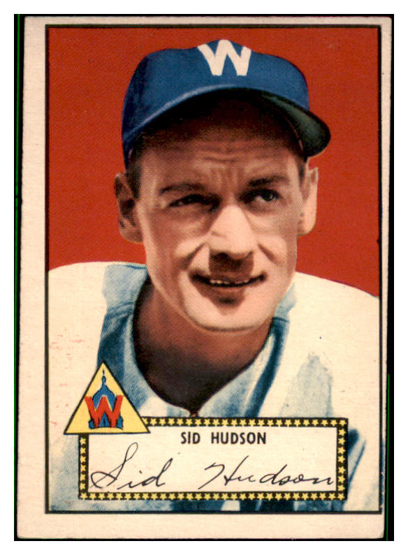 1952 Topps Baseball #060 Sid Hudson Senators EX Red 488002