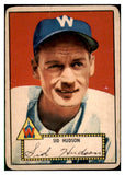 1952 Topps Baseball #060 Sid Hudson Senators FR-GD Red 488003