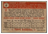 1952 Topps Baseball #061 Tookie Gilbert Giants GD-VG Red 488004