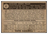 1952 Topps Baseball #063 Howie Pollet Pirates FR-GD Black 488010