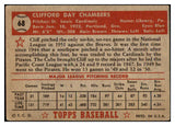 1952 Topps Baseball #068 Cliff Chambers Cardinals VG-EX Red 488019
