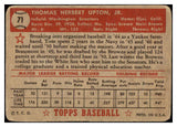 1952 Topps Baseball #071 Tom Upton Senators PR-FR Red 488030