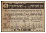 1952 Topps Baseball #072 Karl Olson Red Sox VG Black 488034