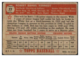 1952 Topps Baseball #077 Bob Kennedy Indians Good Red 488045