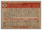 1952 Topps Baseball #089 Johnny Lipon Tigers VG 488072