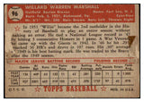1952 Topps Baseball #096 Willard Marshall Braves PR-FR 488089