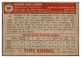 1952 Topps Baseball #101 Max Lanier Giants VG 488099