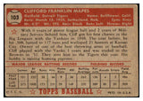 1952 Topps Baseball #103 Cliff Mapes Tigers VG 488106