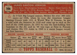 1952 Topps Baseball #106 Mickey Vernon Senators GD-VG 488113