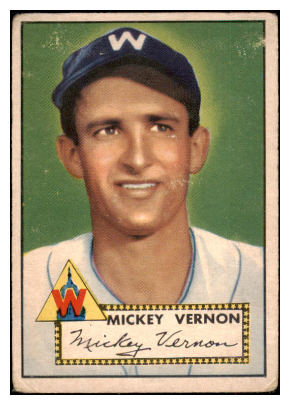 1952 Topps Baseball #106 Mickey Vernon Senators Fair 488114