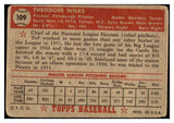 1952 Topps Baseball #109 Ted Wilks Pirates FR-GD 488121