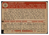 1952 Topps Baseball #111 Peanuts Lowrey Cardinals PR-FR 488124