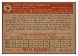 1952 Topps Baseball #114 Willard Ramsdell Cubs VG-EX 488134